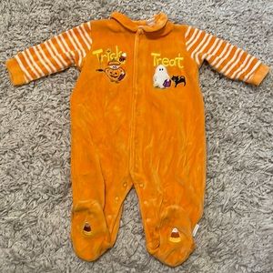 First Moments Velour Trick Or Treat Romper, Size 3-6 Months